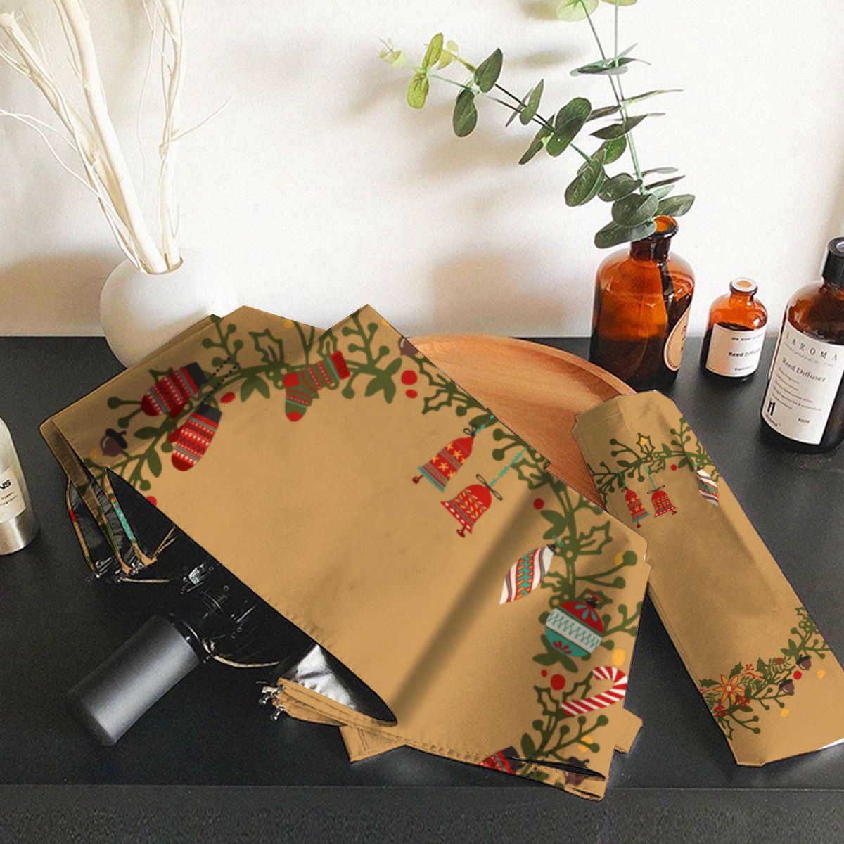 Woodland Wreath Design - Christmas Umbrella-2 No.WNL33W