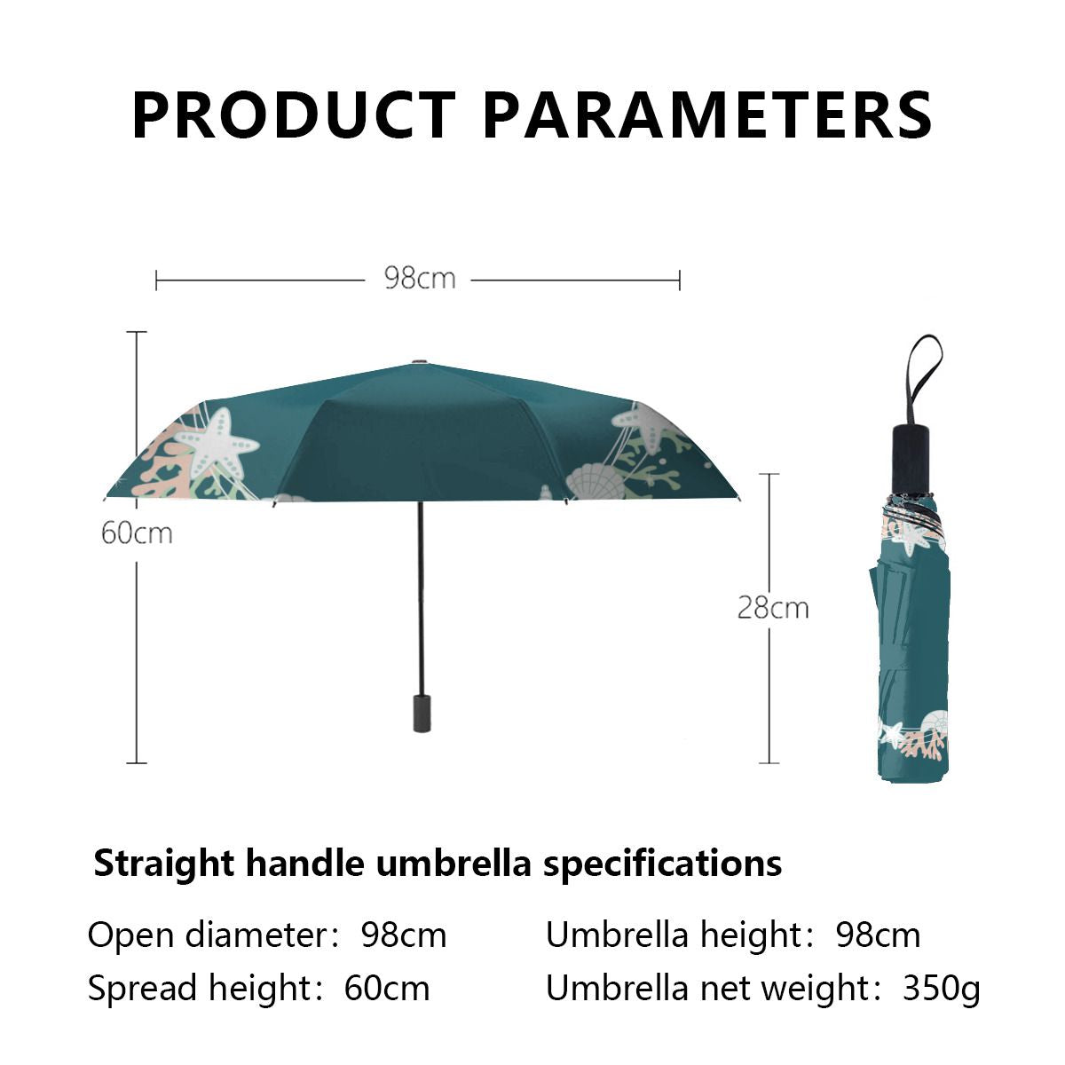 Coastal Christmas Shell Wreath Umbrella (2) No.WQPNLM