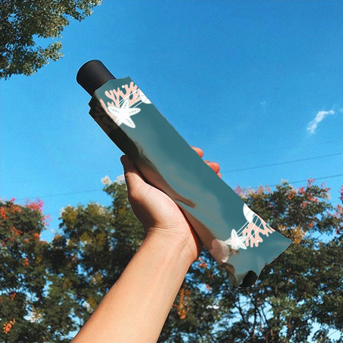 Coastal Christmas Shell Wreath Umbrella (2) No.WQPNLM