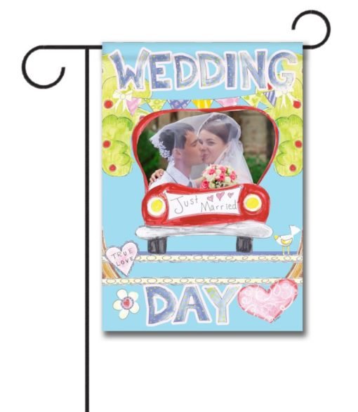 Wedding Day – Personalized Photo Garden & House Flag