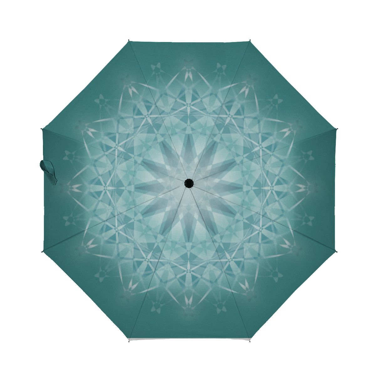 Snowflakes On Glitter Turquoise Id454 Brushed Polyester Umbrella No.XBHMYT
