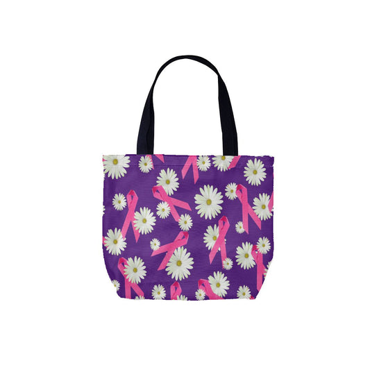Breast cancer awareness pink ribbon daisies Canvas Bag No.9TMTO3