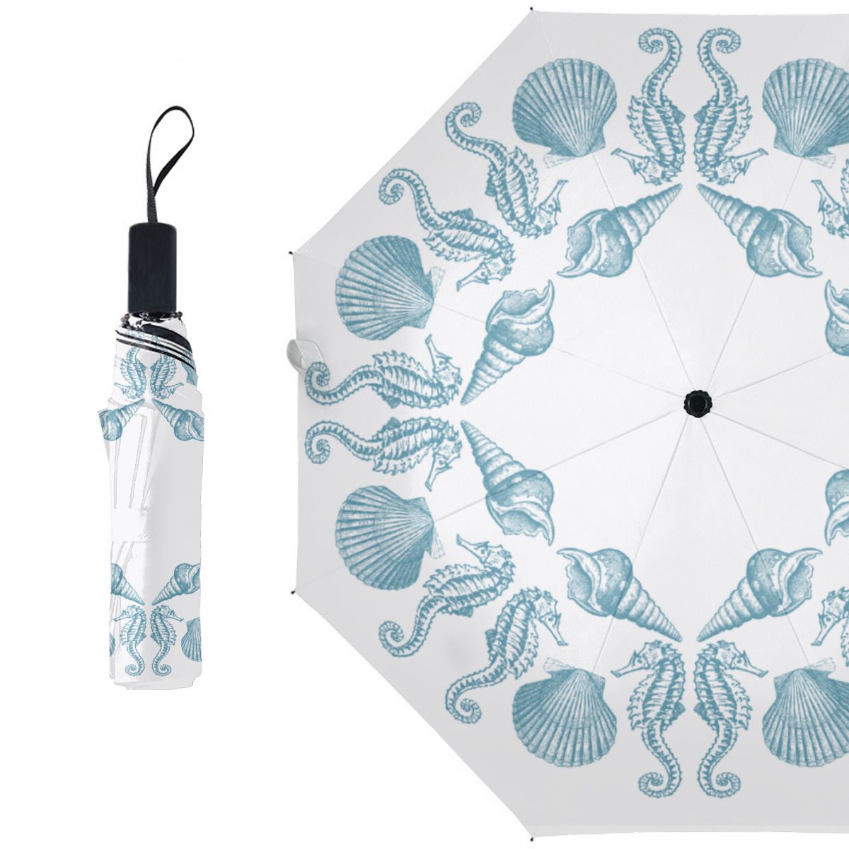 Sea Side Beach Merry Christmas Brushed Polyester Umbrella No.XSVFAO