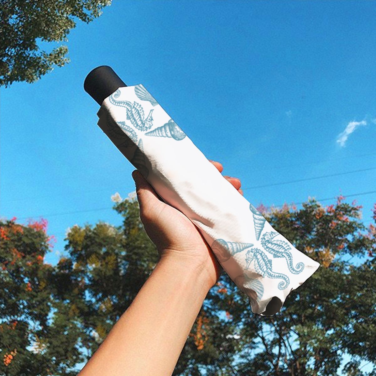 Sea Side Beach Merry Christmas Brushed Polyester Umbrella No.XSVFAO