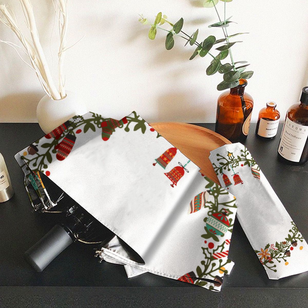 Woodland Wreath Design - Christmas Umbrella-3 No.Z6HM8E