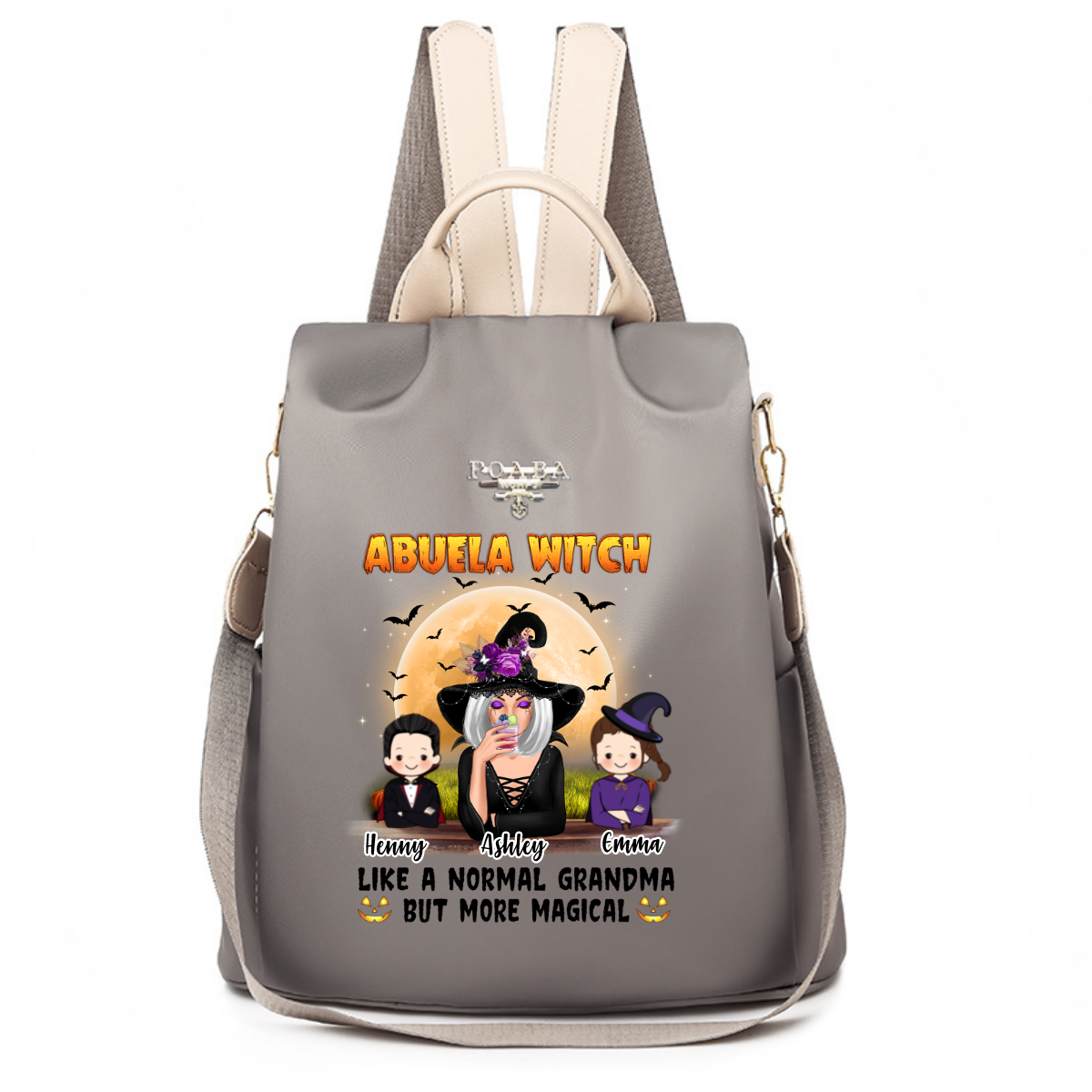 Grandma Witch And Kids Personalized Backpack