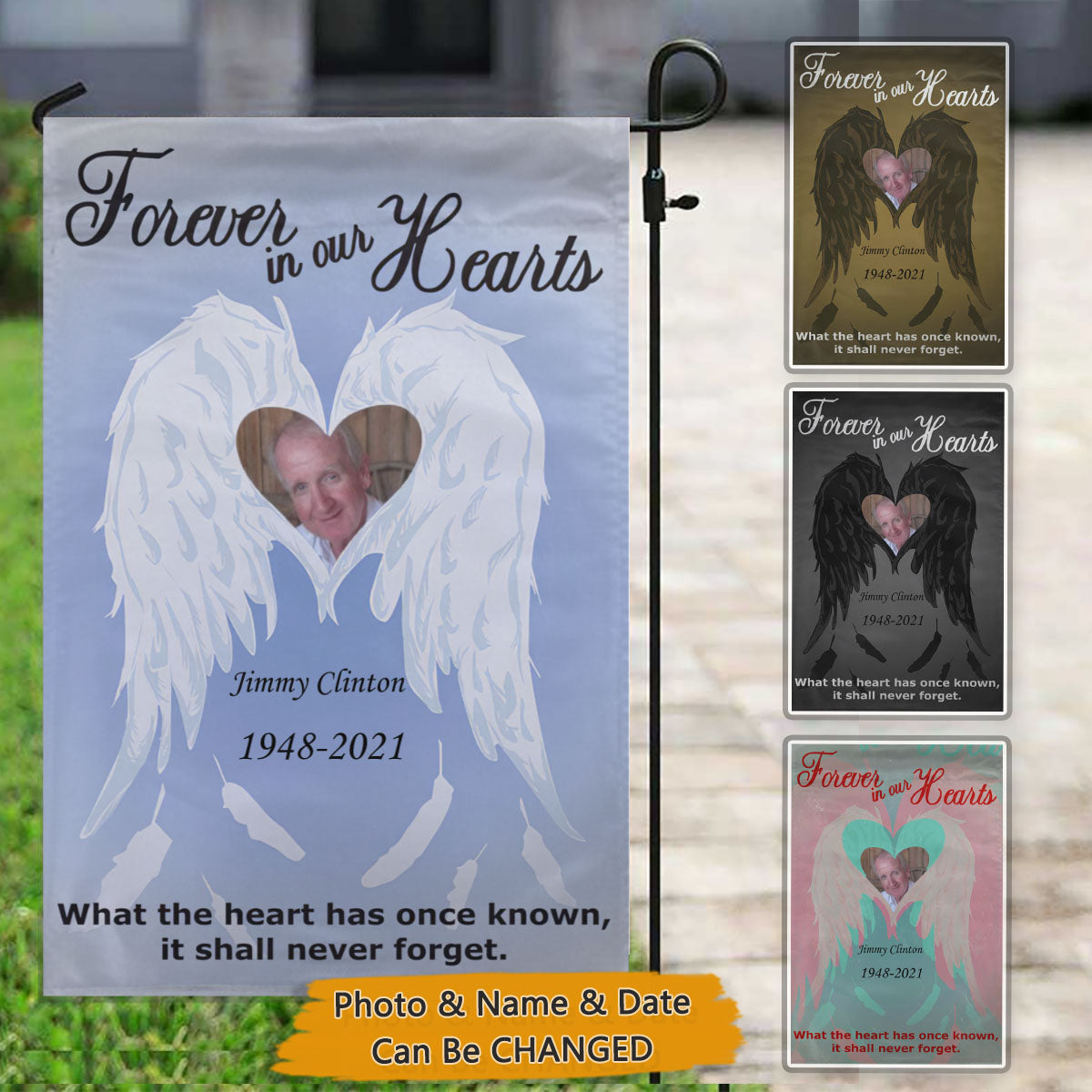 Personalized Forever In Our Hearts Lawn Flag