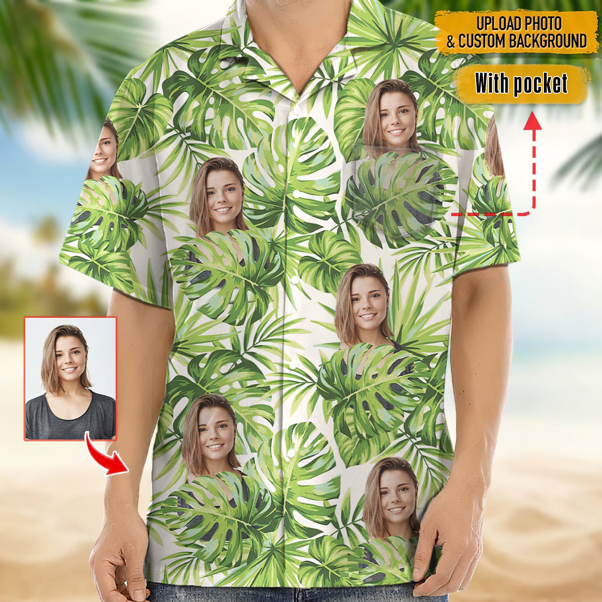 Personalized Photo Upload Hawaiian Shirts-Couple Gift