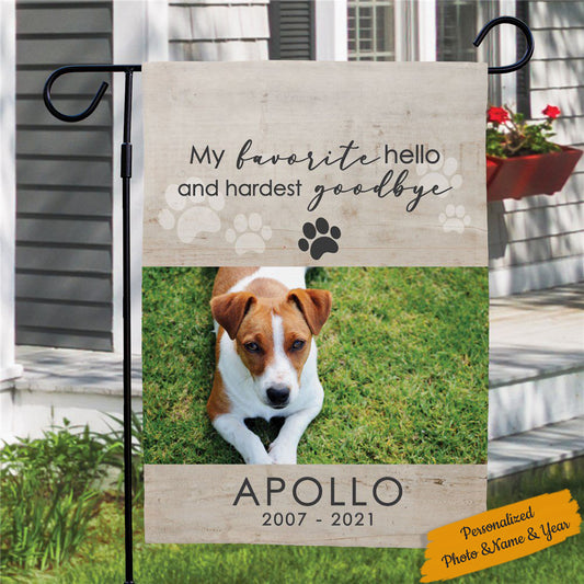 Personalized Hardest Goodbye Garden Flag