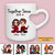 Doll Couple Sitting Valentine's Day Gift For Him For Her Personalized Heart Mug